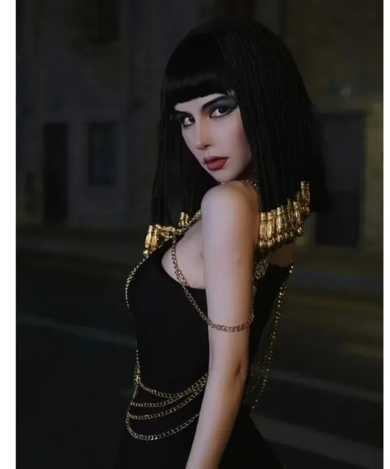 Medieval Queen Cleopatra Wig for Adult Women Ancient Egyptian Pharaoh Cosplay Halloween Egypt Princess Fancy Party