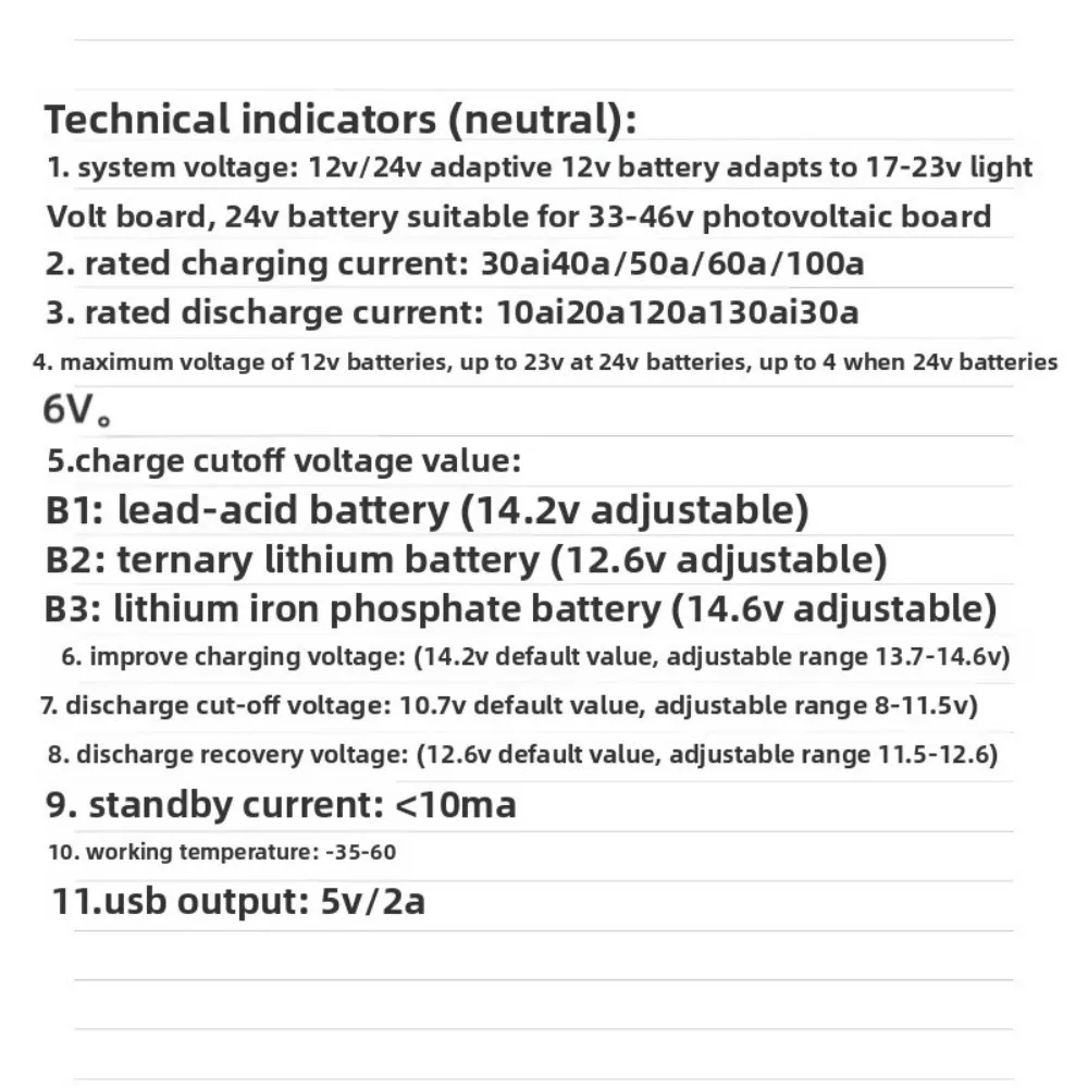 

Digital Display MPPT Solar Charge Controller 30A 40A 100A Protects Battery Power Controller 12V/24V Solar Control Panel Home Use