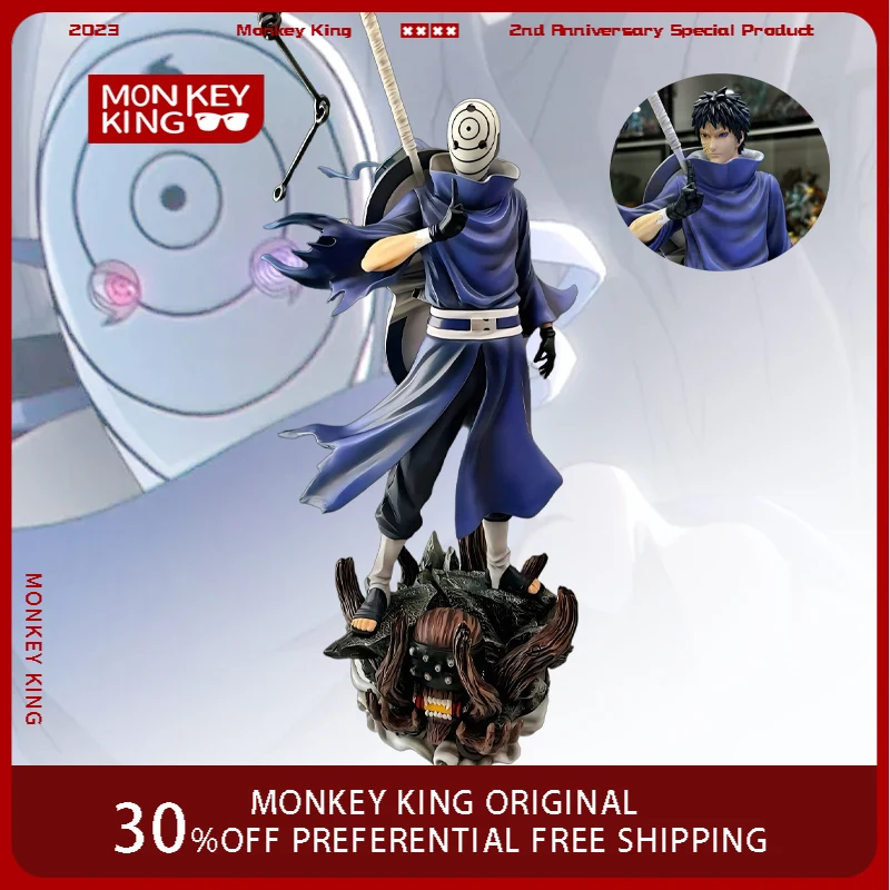 43cm Anime Peripherals Figure Uchiha Obito Double Headed Replaceable Anime Model Desktop Ornament Decorations Children Toys Gift