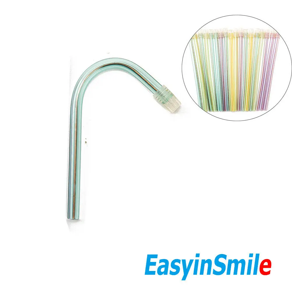 100Pcs Dental Disposable Suction Saliva Tube Tips Saliva Ejector Aspirator Tube 1.1*14.5cm Assorted Color EASYINSMILE