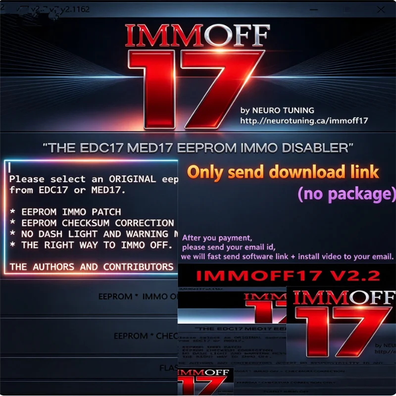 Lastest IMMOFF17 Software with Keygen Unlimited install EDC17 Immo Off Ecu Program NEUROTUNING Immoff 17 and install video guide