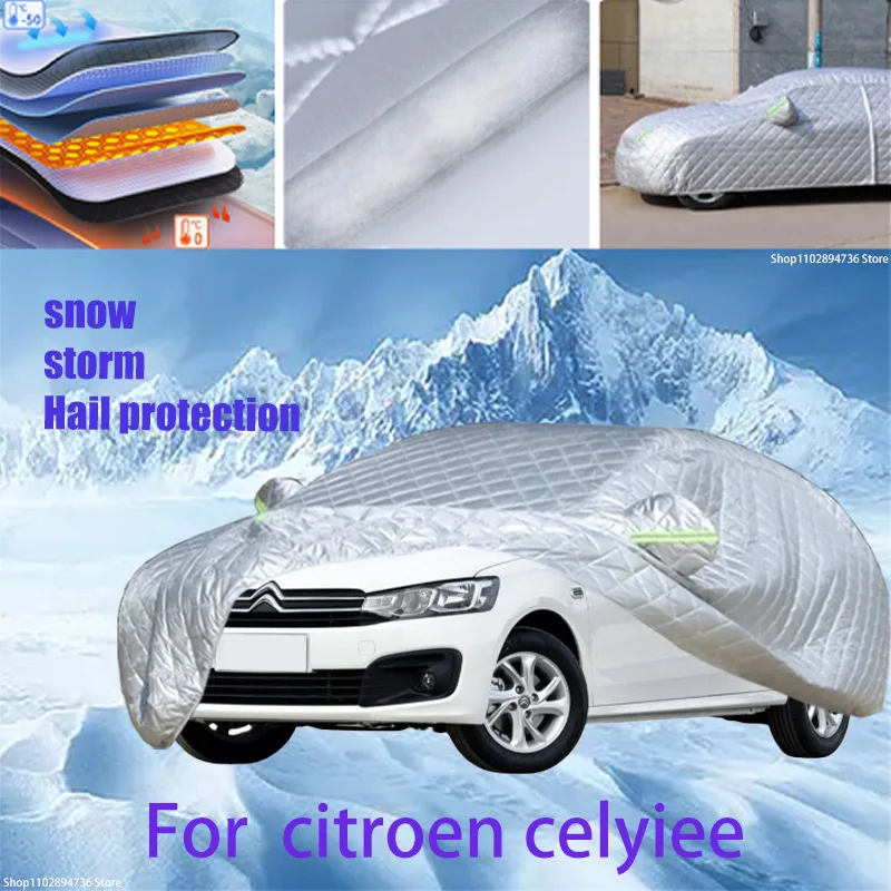 

Утолщенный тент из хлопка для citroen celyiee, защита от града, защита от снега, Солнцезащитный водонепроницаемый тент