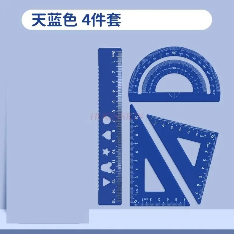 4pcs/set Aluminum alloy ruler set for elementary school students, personalized customization, laser engraving, triangle ruler