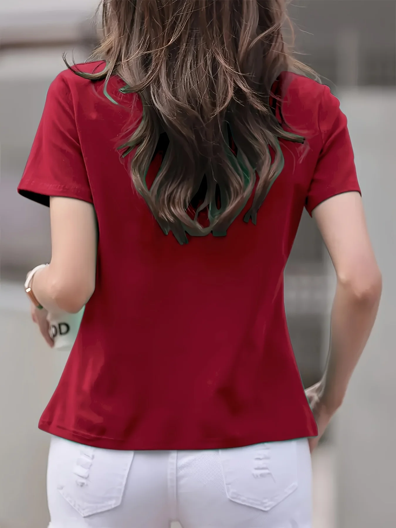 Dames zomer effen kleur korte mouw V-hals halslijn strik decoratieve gebreide tops zijn modieus, casual, licht en ademend