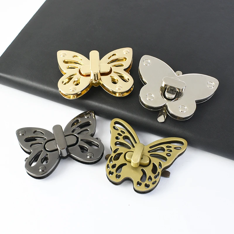 2/4Pcs Metal Lock Buckle Women Bag Twist Turn Closure Clasp Handbag Butterfly Decorative Snap Buckles Leather Craft Accessories