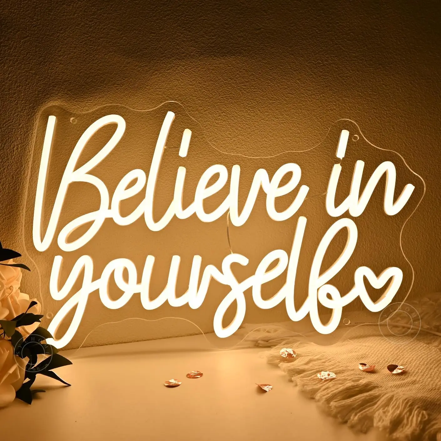 

Believe In Yourself Bedroom Neon Sign USB Powered Led Neon Light for Classroom Bedroom Decoration Inspirational Art Wall Light