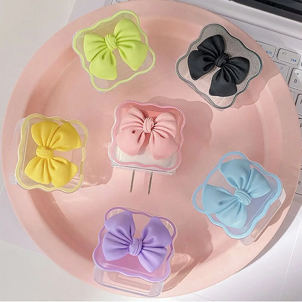 Gradual Clear Charging Cable Protector Case Cute Bow Knot Charging Safe Plug USB Protector Cover For iPhone 18/20W