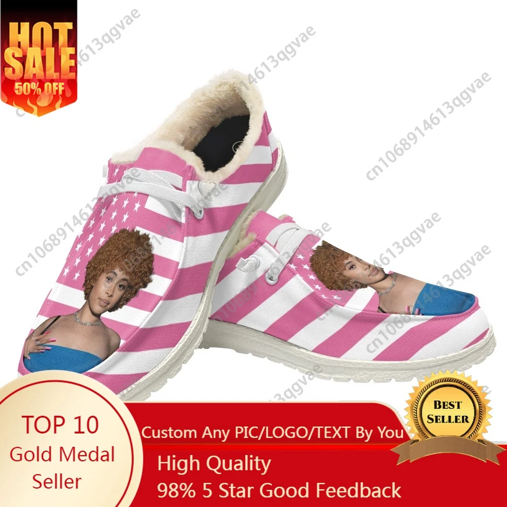 

Ice Spice American Rapper Munch Casual Shoes Plush Flat Shoe Men Woman Breathable Outdoor Lightweight Footwear Custom Shoe