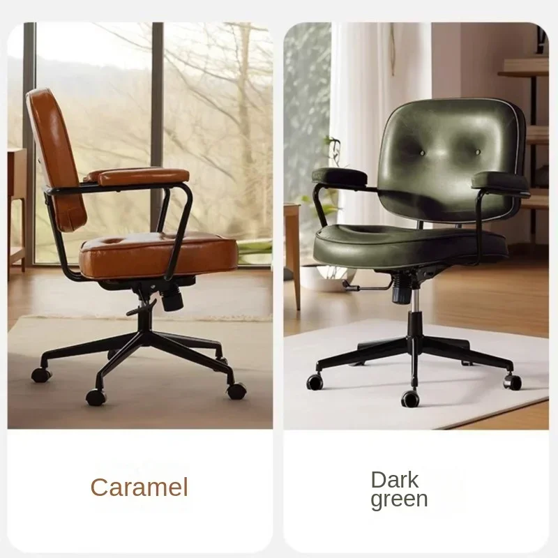 

OMGD Home Computer Chair Sedentary Comfortable Study Desk Chair Bedroom Seat Leather Office Chair Swivel home Camping