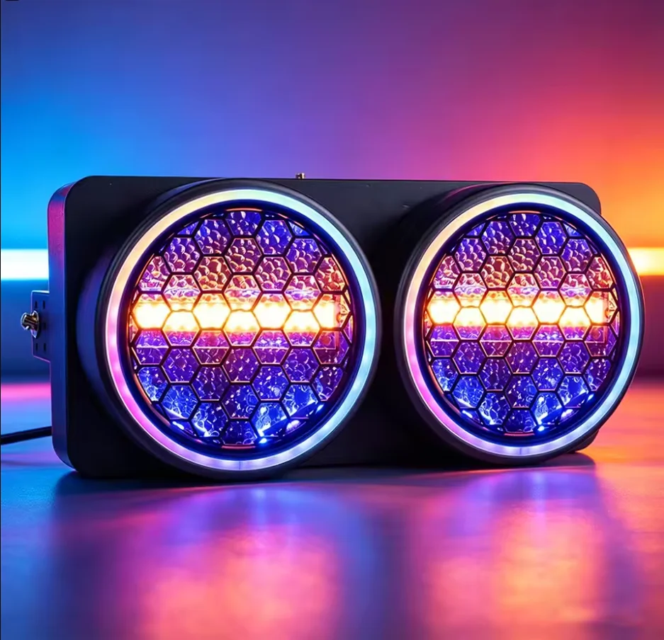 2X50W RGB COB Stage Wash Lights Vintage Retro Audience Lighting with DMX512 Sound Control And Strobe Effect for Club Events And