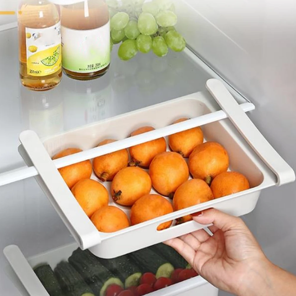 

2 Pcs Refrigerator Storage Box Egg for Kitchen Fridge Organizer Container Holder Space Saving Rack Tray Bins Drawers