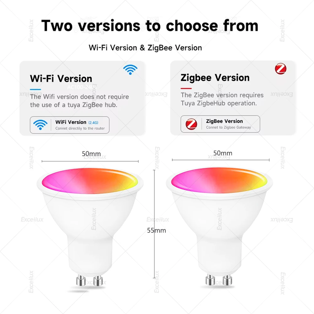 Ewelink GU10 Zigbee LED Bulbs Wifi Smart LED Lamp RGB CW WW LED Light Bulb Works With Alexa Amazon Google Yandex Smartthings