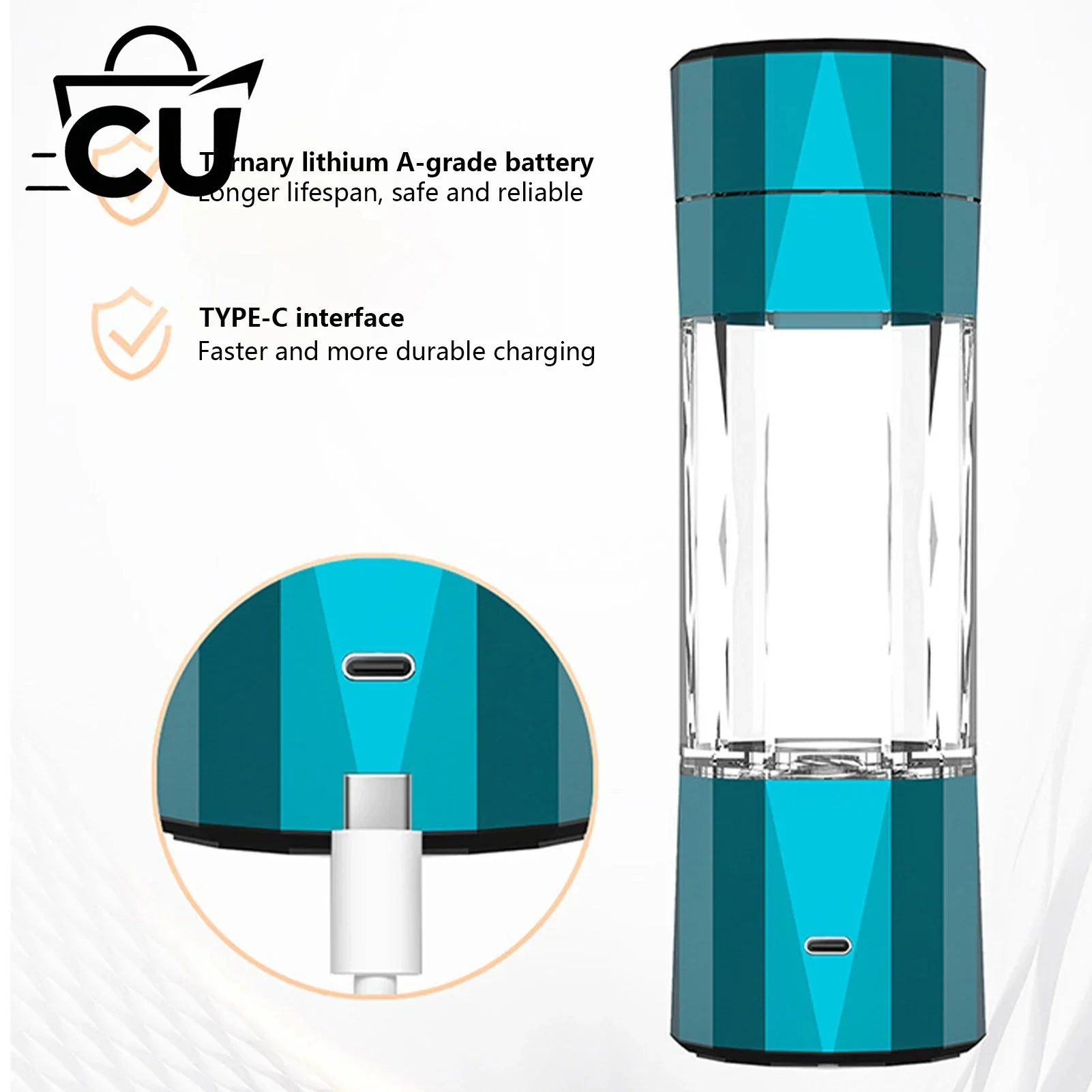 10000PPB Intelligent Hydrogen Rich Water Mug Water Filter Hydrogen Water Bottle Electrolysis Hydrogen Mug Generator