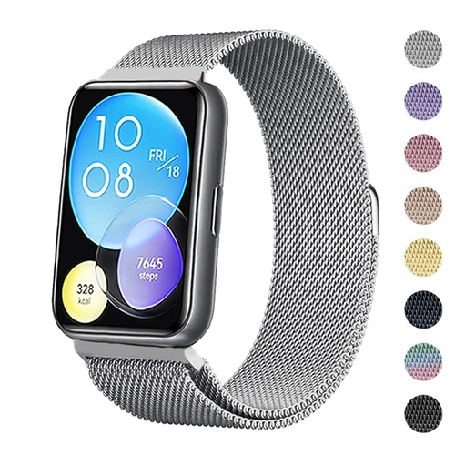 Imagen 2 del producto Correa magnética para Huawei Watch FIT 2, correa de reloj de acero inoxidable, correa de bucle de metal, pulsera de reloj Huawei fit2, nueva correa