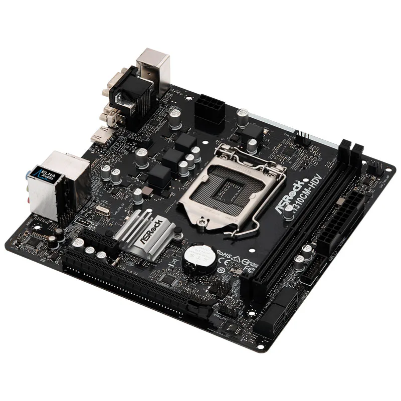 Imagem -03 - Asrock-placa-mãe Intel Desktop Original Usada H310cm-hdv H310m Ddr4 Lga 1151 i7 i5 i3 Usb 3.0 Sata3