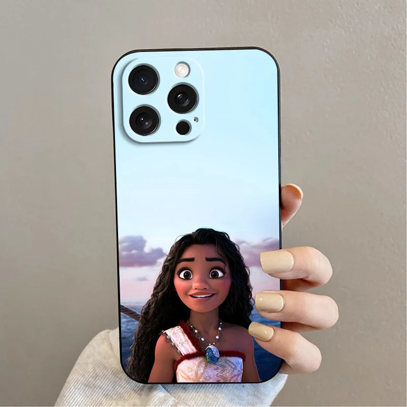 Film Moana Girl Ocean For iPhone 15 14 13 12 11 XS XR X 8 7 SE Pro Max Plus Mini Black Cover Phone Case