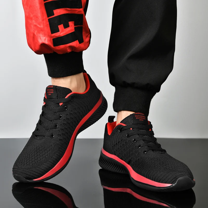 YISHEN Men Women Knit Sneakers Breathable Athletic Running Gym Walking Shoes Casual Shoes Lace-up Masculino Zapatillas Hombre