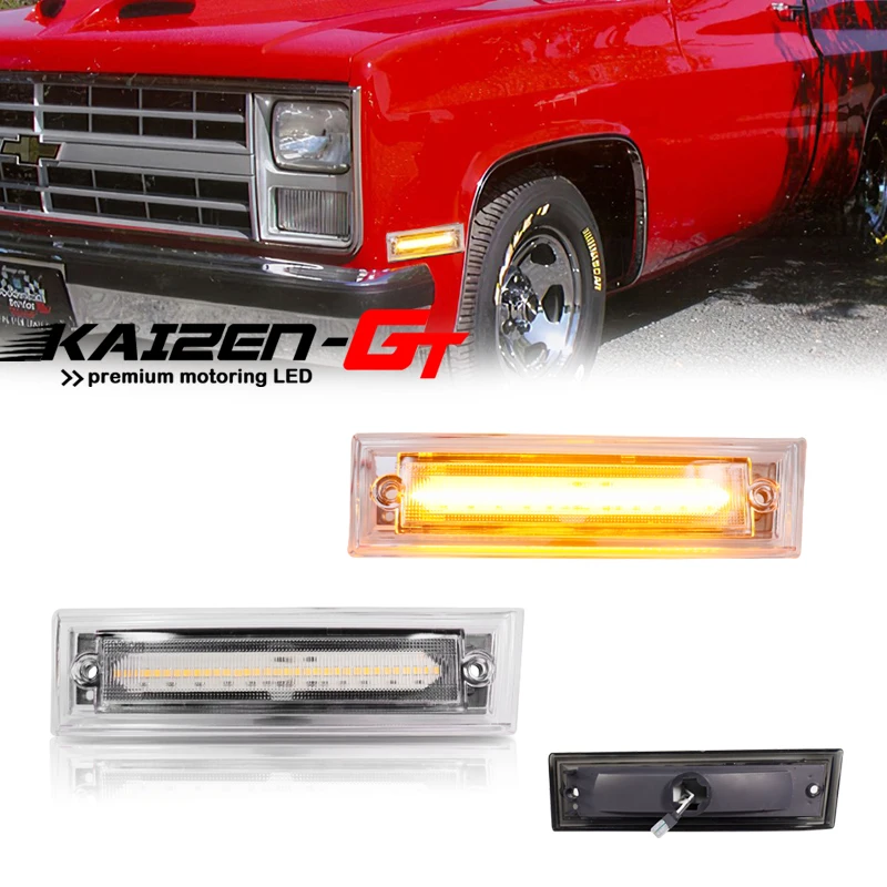 Amber / White LED Car Front Bumper Side Marker Indicator Lights For GMC Suburban Jimmy Pickup, For Chevrolet Suburban Blazer 12V