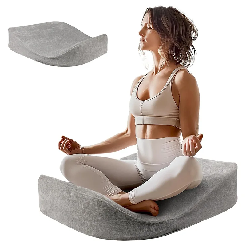 Customized meditation mat, sitting cross-legged, household air cushion flocking style, seat cushion, easy to fold outdoors