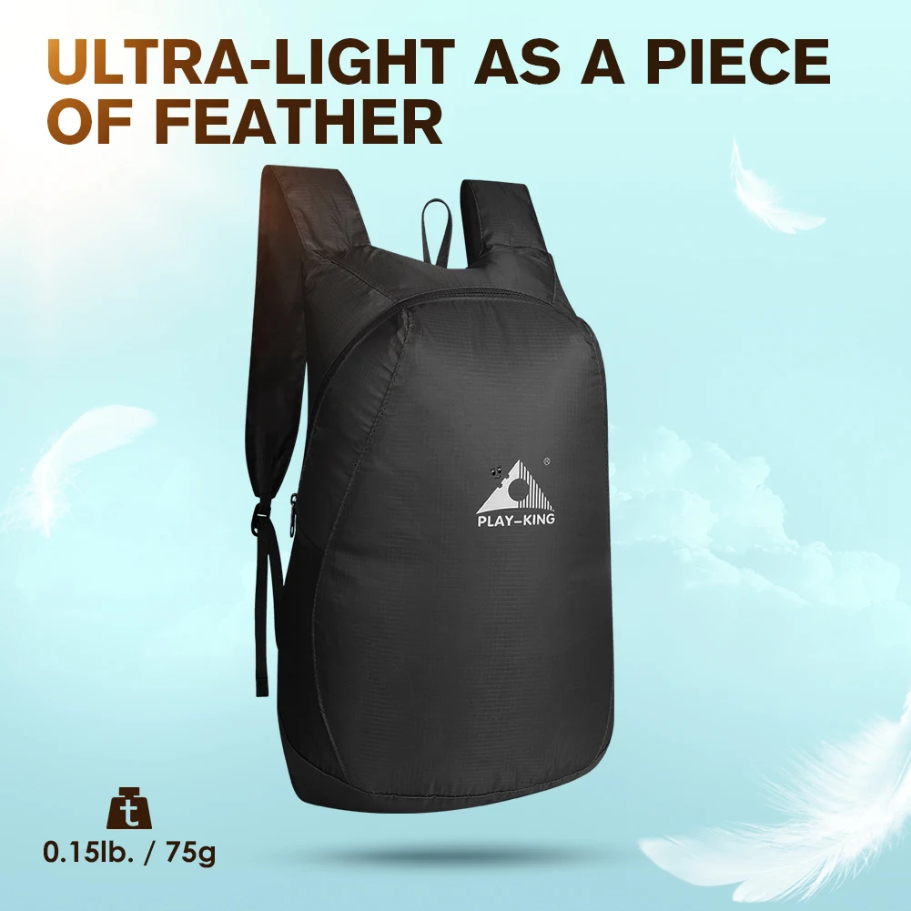 WATERFLY Shoulder Bag Ultralight Foldable Backpack Packable Lightweight Thin Backpack Sporty Daypack for Outdoor Hiking City