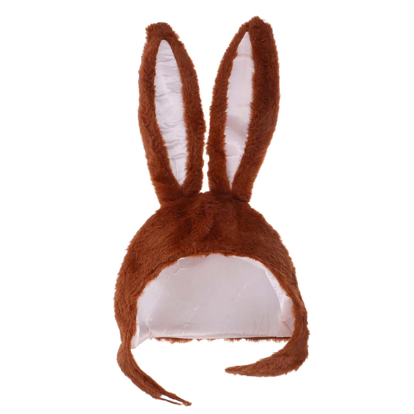 Gorro de conejo con orejas de conejo para mujeres y niñas, accesorio para fotos de fiesta, sombrero de dibujos animados resistente al desgaste, color marrón