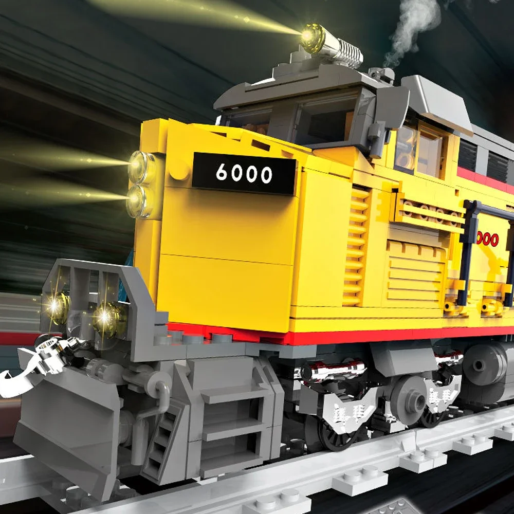 Bloques de construcción para niños, juguete de ladrillos para armar locomotora diésel AC6000CW, tren ferroviario de potencia, ideal para regalo de cumpleaños, código 80019, compatible con 1062 piezas