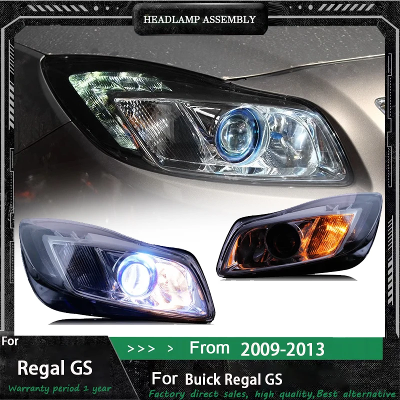 

Светодиодные фонари для BUICK Regal GS 2009-2013, автомобильные аксессуары, фара в сборе, DRL-сигнал, дневные ходовые Plug and Play