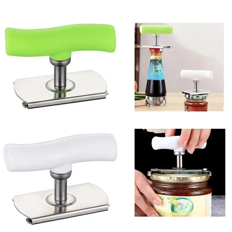 Multi Function Bottle Cap Opener, Stainless Steel, Adjustable Lids Outside Jar Opener, Labor Saving Screw Can, Kitchen Gadget