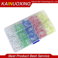 750Pcs/Box 3mm LED Diode Yellow Red Blue Green White Assortment Light DIY Kit