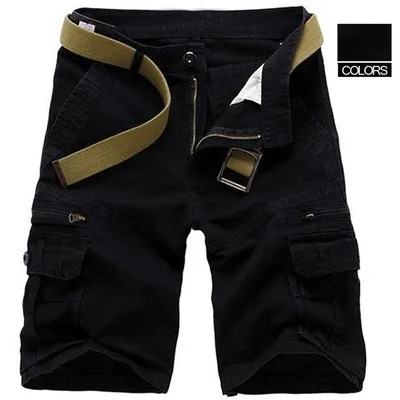 Summer Cargo Shorts New Men's Comfortable Cotton Loose Casual Pants Fashion Streetwear Solid Overalls Knee-length Pants for Man