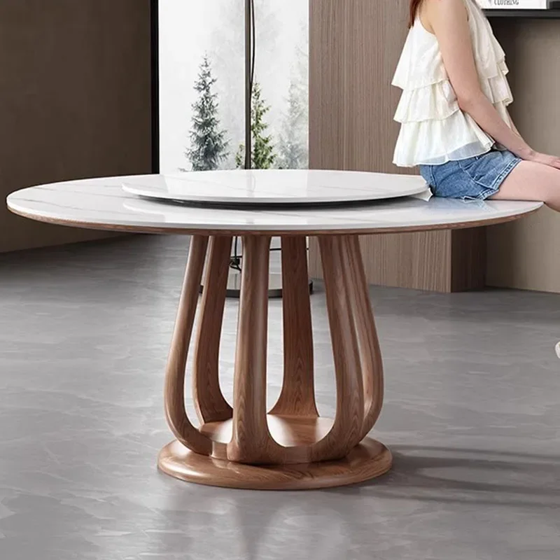 Round Coffee Dining Table Kitchen Restaurant Gaming Mahjong Dining Table Living Room Poker Mesas De Comedor Kitchen Furniture
