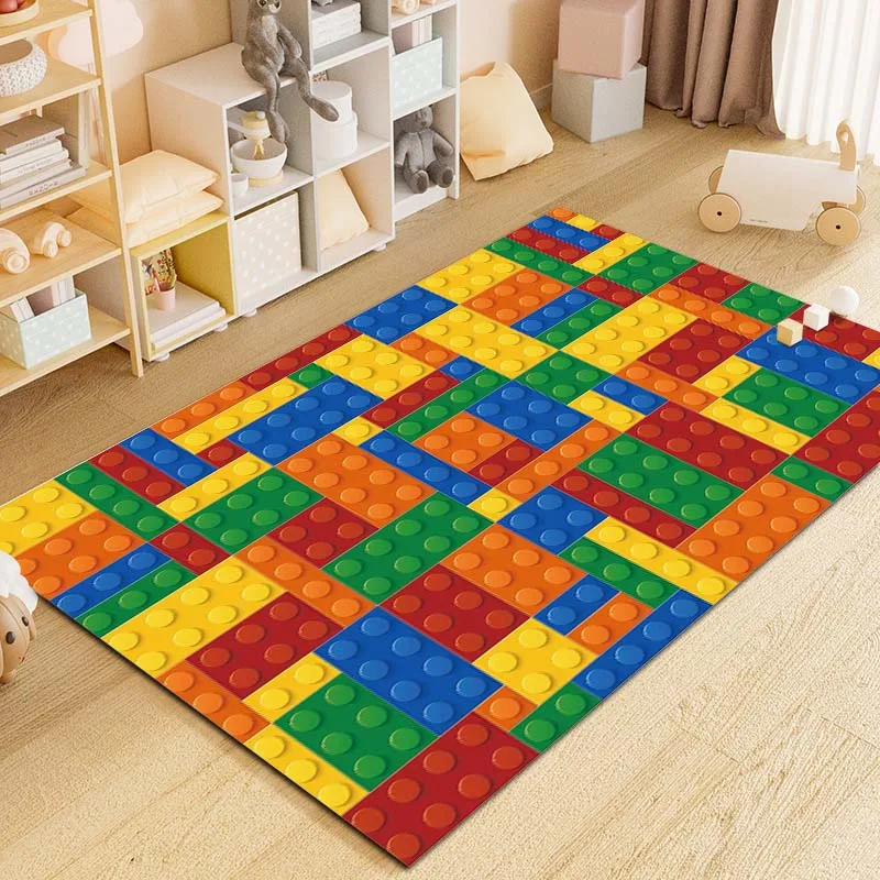 15 Size Puzzle Toys Printing Carpet Rug for Home Living Room Bedroom Sofa Decor Kids Play Area Rug Non-slip Floor Mat Gift Le-GO