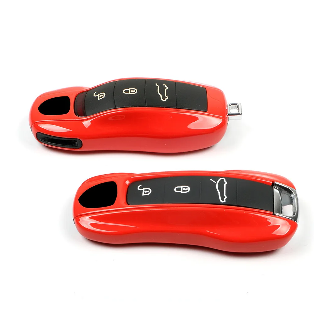 ABS Lava Orange Car Key Case Holder Shell Suitable for Macan Cayenne Cayman 718 Boxster 911 Panamera Taycan