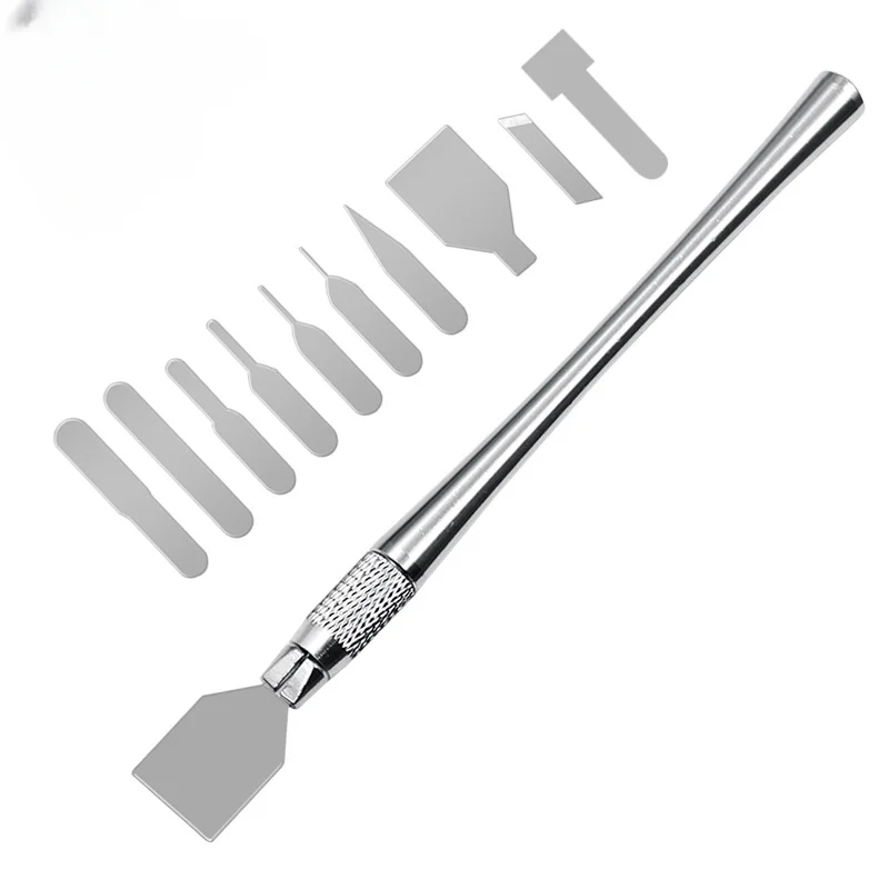 11Pcs CPU Prying Knife Set Stainless Steel Hand Tools Professional IC Chip BGA Removal Kit with Interchangeable Blades