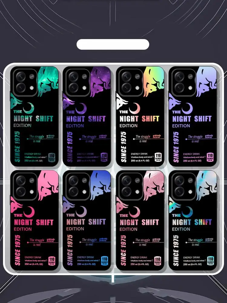 Funda para Teléfono Star Bull Energy Drink Night Shift para Redmi Note 14 13 12 11 Pro Plus S 5G 14C A3, Funda Protectora Negra Suave