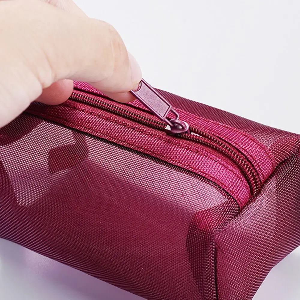 Fashion Portable Square Mesh Storage Pouch Breathable Lightweight Key Bags Large Capacity Cosmetic Bag