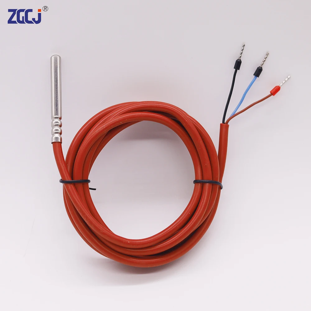 -20~200\'C PT1000 sensor waterproof temperature probe high temperature thermal resistance with silicon cable