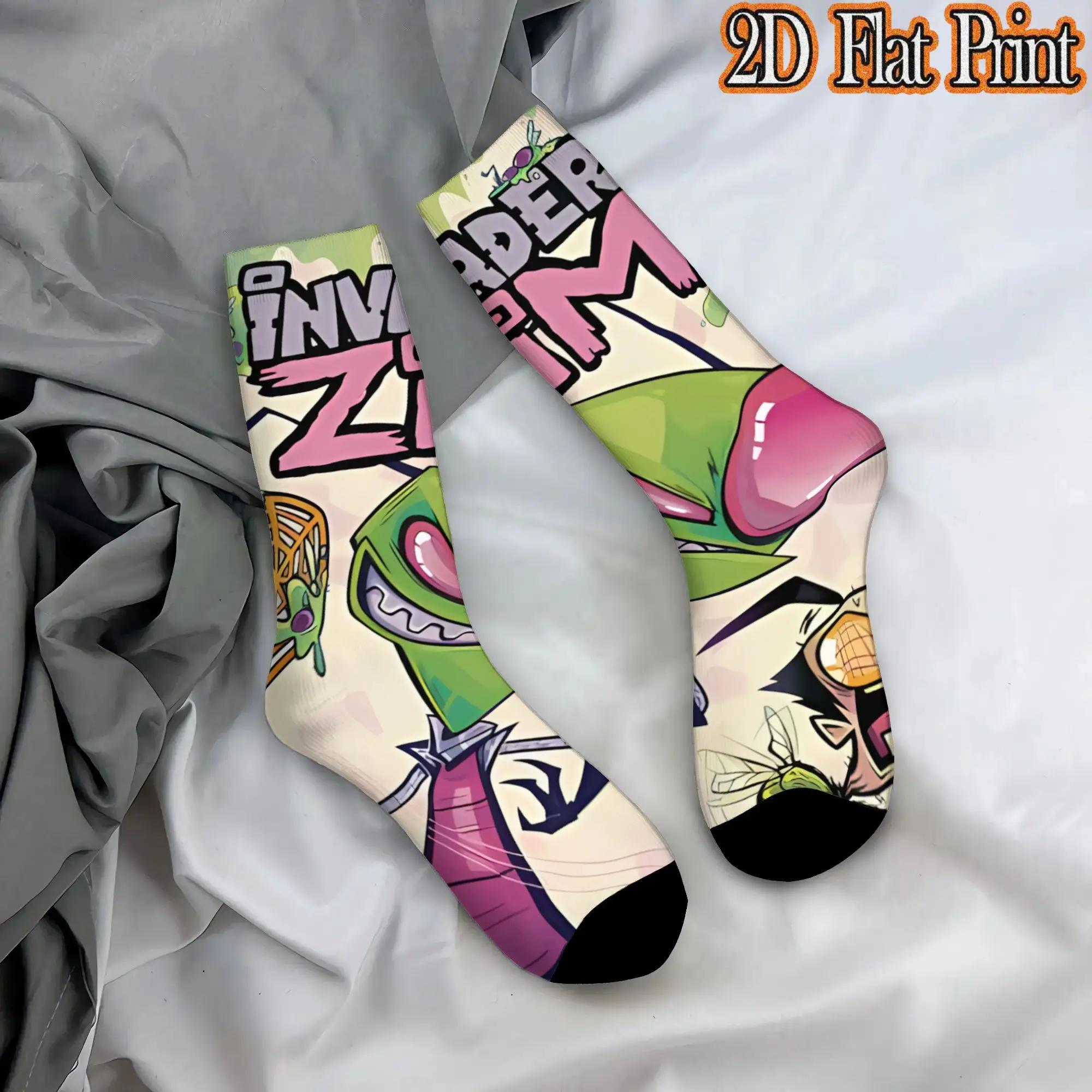 Invader Zim Anime Retro  Street Style Novelty Seamless compression Winter Sock Sports Socks
