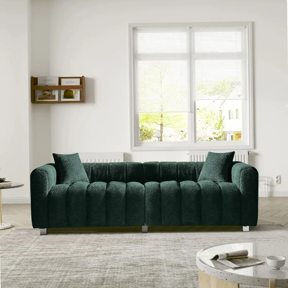 

office sofas,with 2 Pillows,3-Seater Bubble Couch,with 6 Base Legs for Living Room/Bedroom,Home/Office,sofa