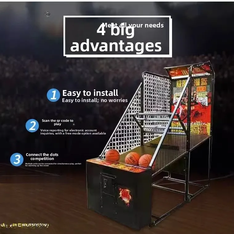 

Double basket machine Deluxe adult indoor electronic coin folding basketball game machine Video game city equipment
