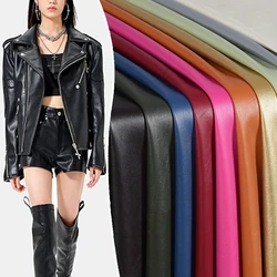 PU Soft Leather Fabric Matte Faux Leather for Sewing Motorcycle Jacket Clothes by Half Meter