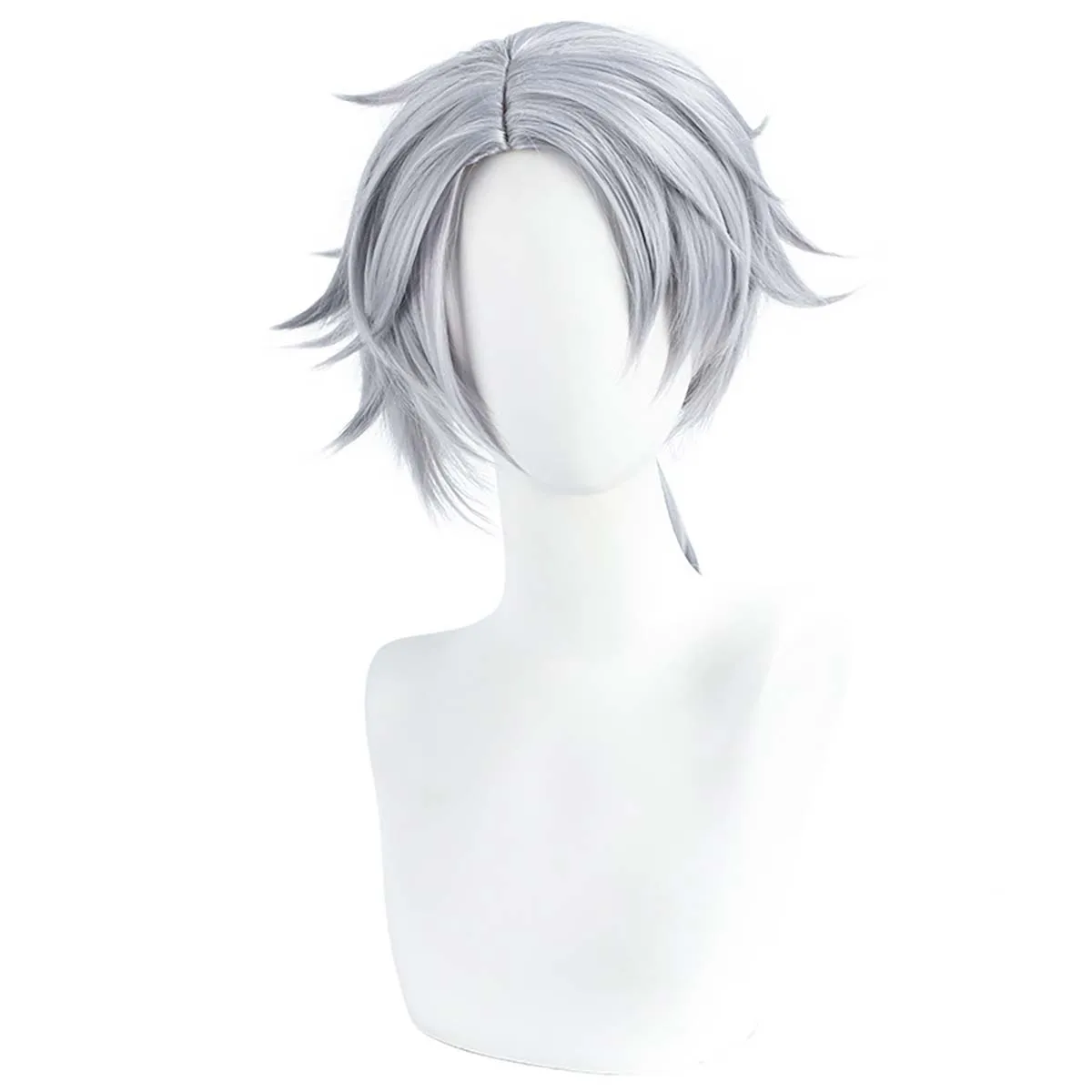 Identity V Embalmer Gatto Cosplay Short Silver Gray Wig with Ponytail
