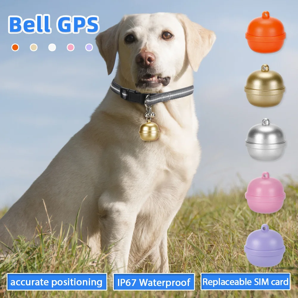 Smart pet bell gps tracker wireless waterproof standby long cat and dog pet travel anti-lost tracker