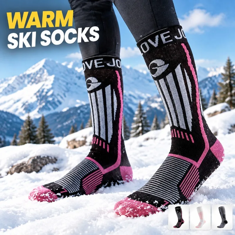 Wool Ski Socks Thickened Winter Cycling Mountaineering Warm Breathable Mid-calf Professional Sport Hosiery Outdoor Mountain