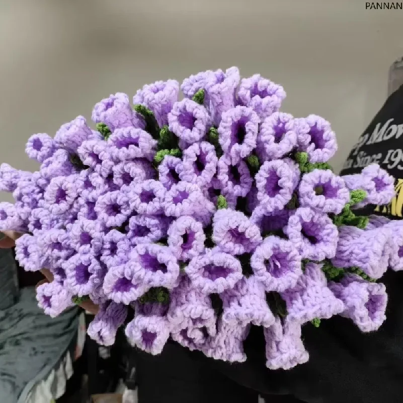 Creative 80cm Flower Bouquet Blanket Finished Product Crocheted Sunflower Blanket Lily of The Valley Bouquet Blankets Gifts