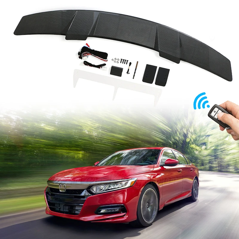 

Carbon Fiber ABS Brake Light Electric Universal Car Spoiler for Honda Accord Aleron Del Coche Rear Trunk Boot Car Wing Spoiler