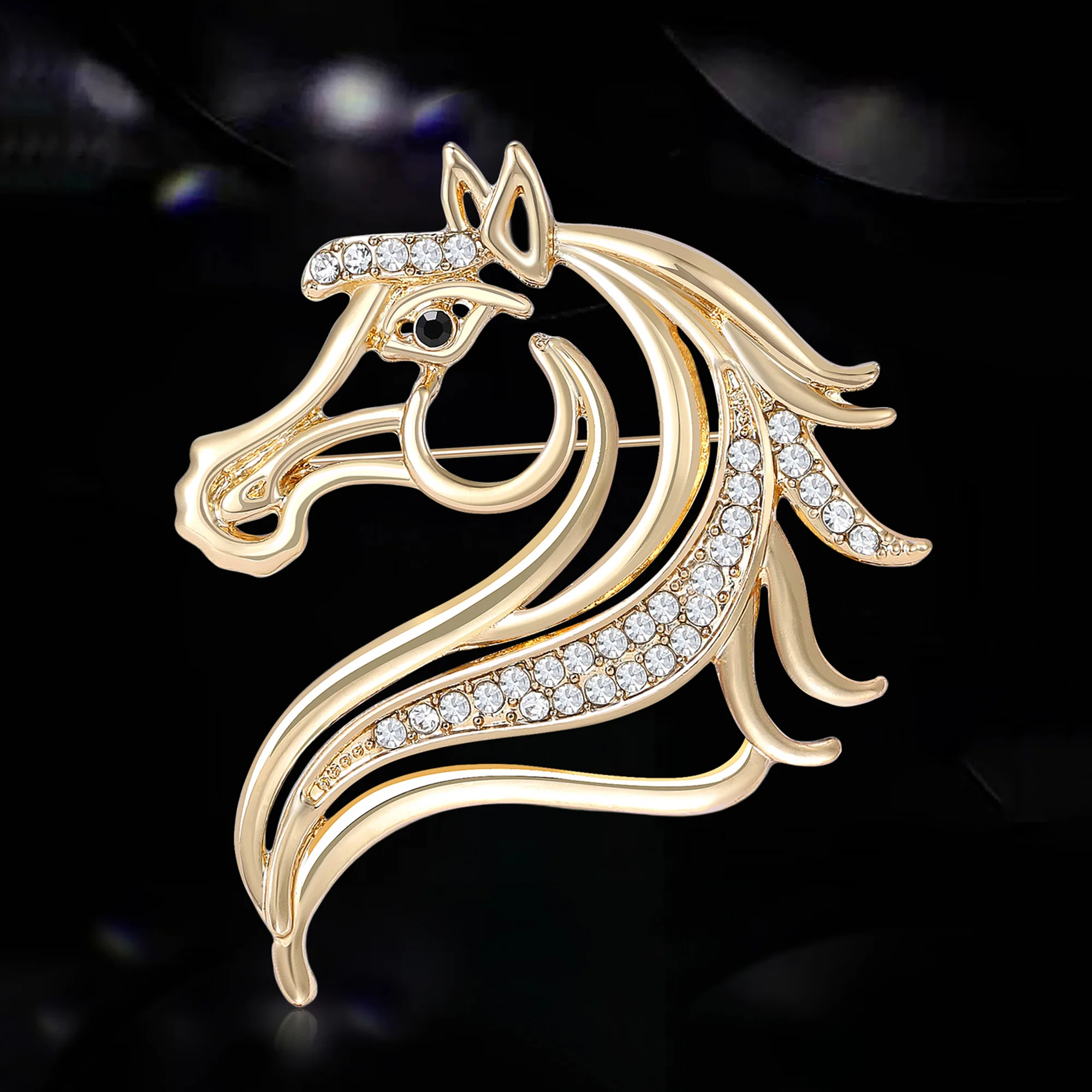 موضة حجر الراين الحصان دبابيس للنساء زودياك الحيوان دبوس المفاتيح الحدث حفلة هدايا السنة الجديدة مجوهرات اكسسوارات الديكور