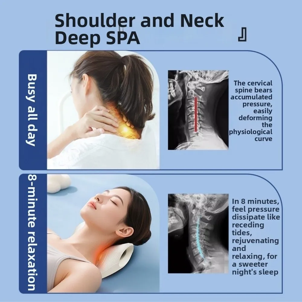 U-Shaped Contour Cervical Massage Pillow Acupressure Design Fatigue Relaxation Neck Shoulder Relaxer Multi-Purpose Use