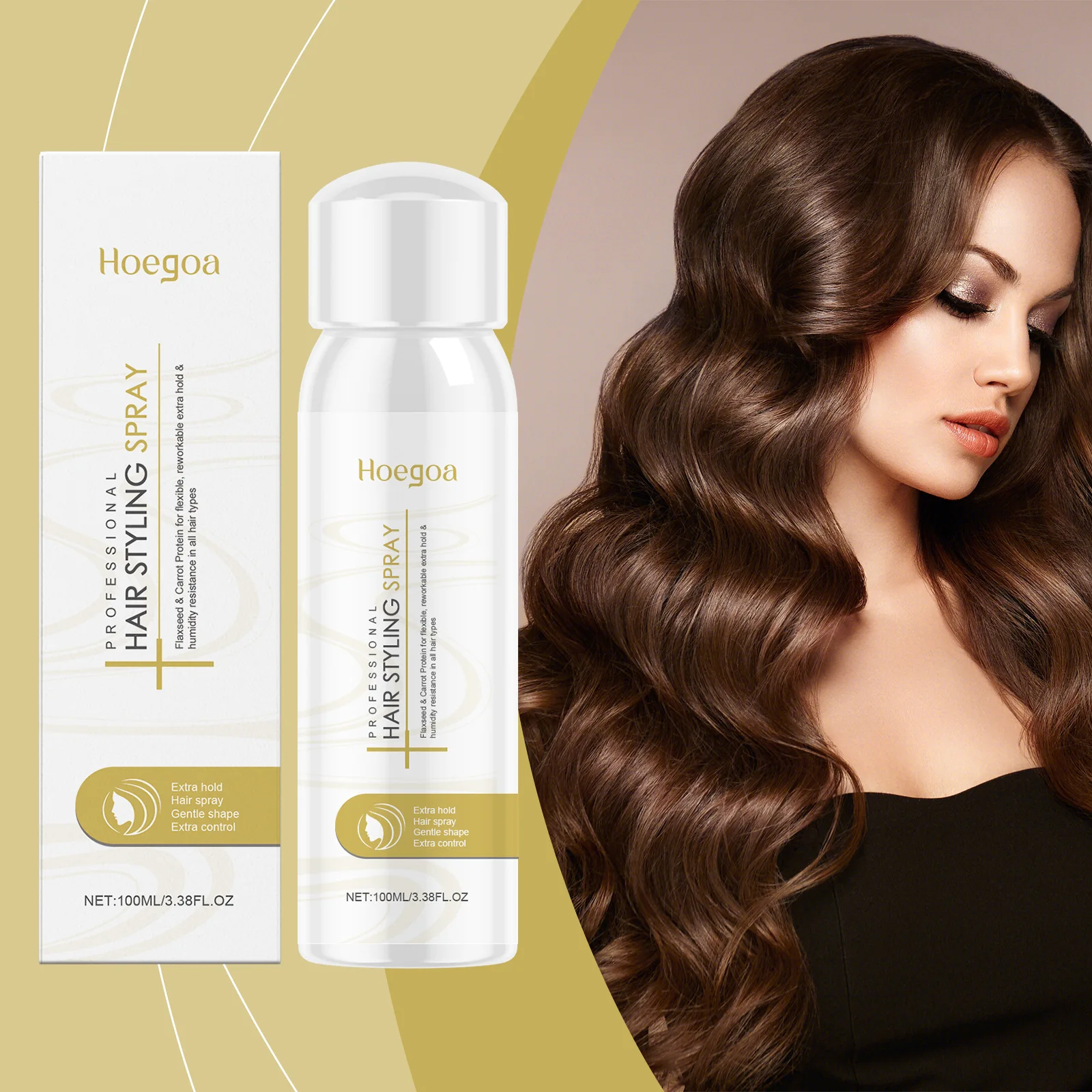 Hair Styling Spray Anti Frizz Long Lasting Strong Hold Brighten Smoothing Refreshing Luster Silky Nourishing Hair Setting Spray