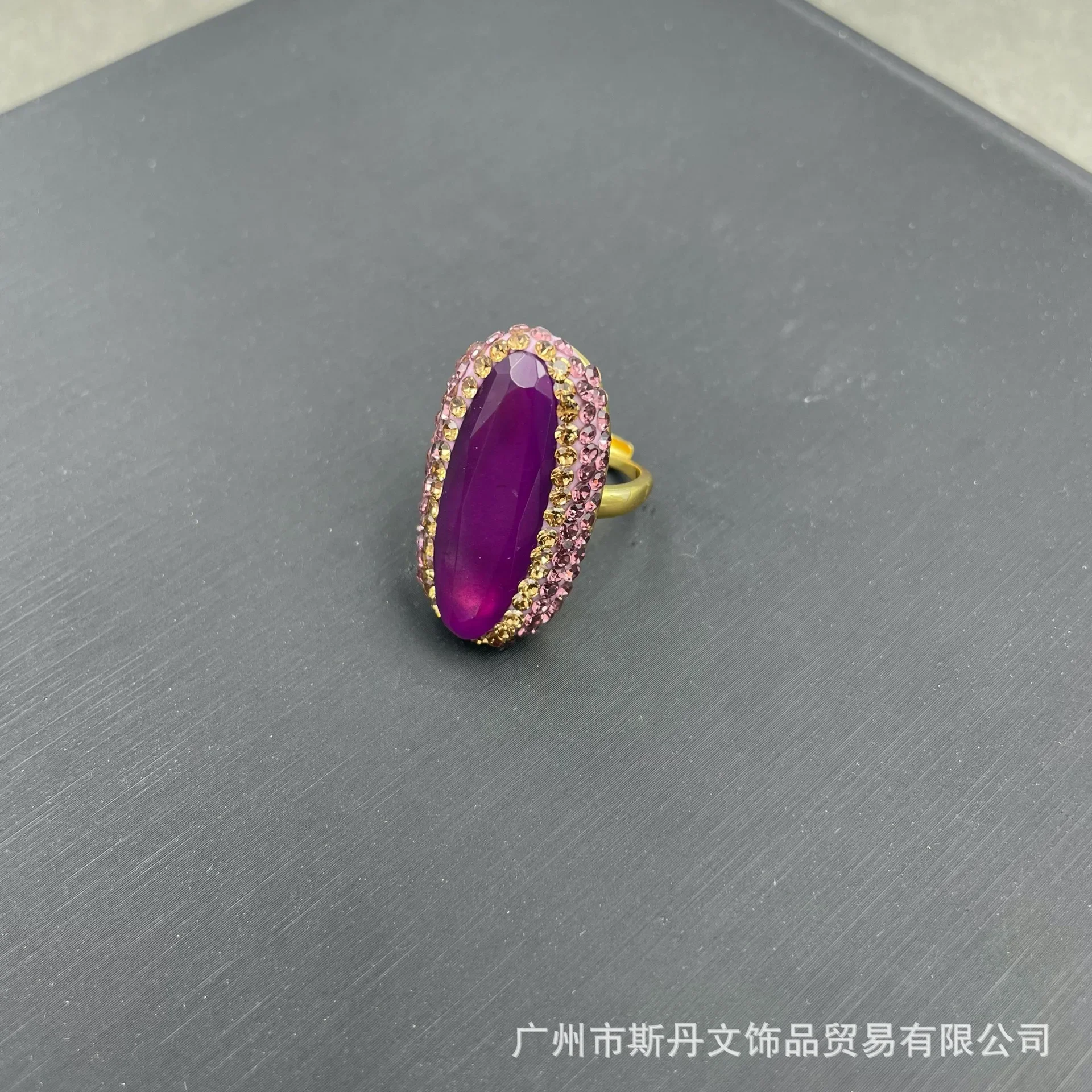 New natural malay jade purple inlay set medieval vintage jewelry three-piece set live stream supply wholesale